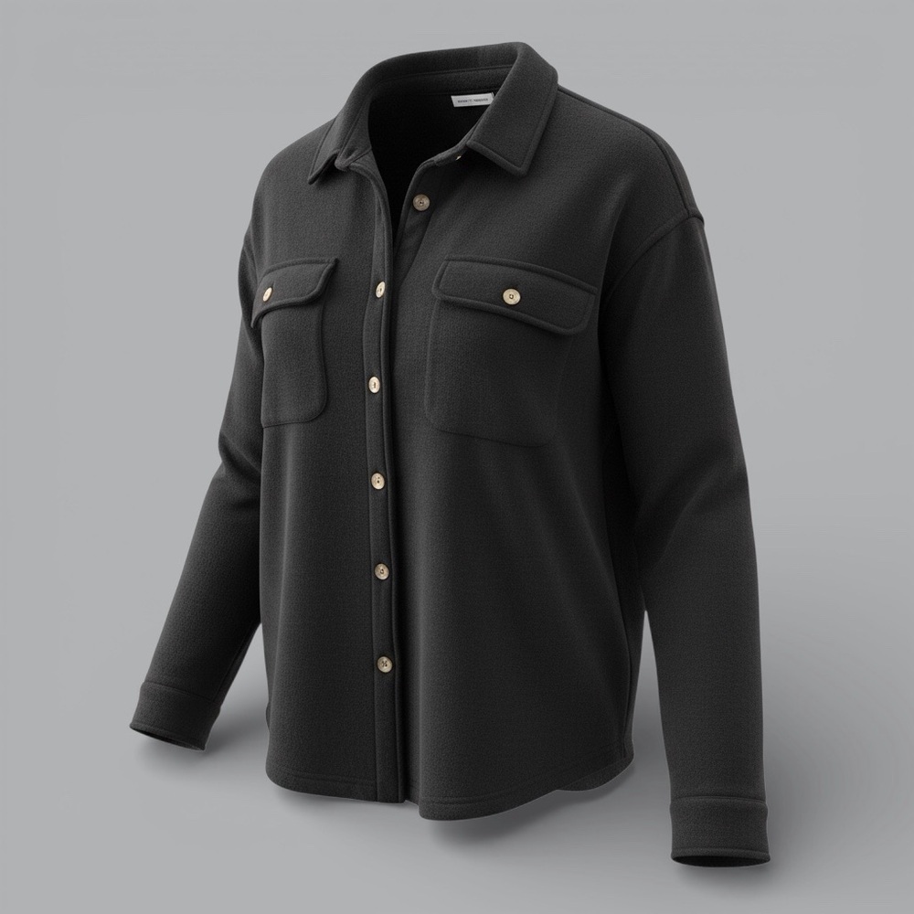 Elegant Black Shacket for Women, NEW